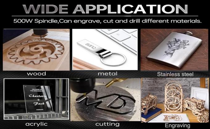 3 Axis 4540 CNC Engraving Machine With Aluminum Table , 500W Spindle 1