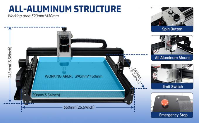 3 Axis 4540 CNC Engraving Machine With Aluminum Table , 500W Spindle 0