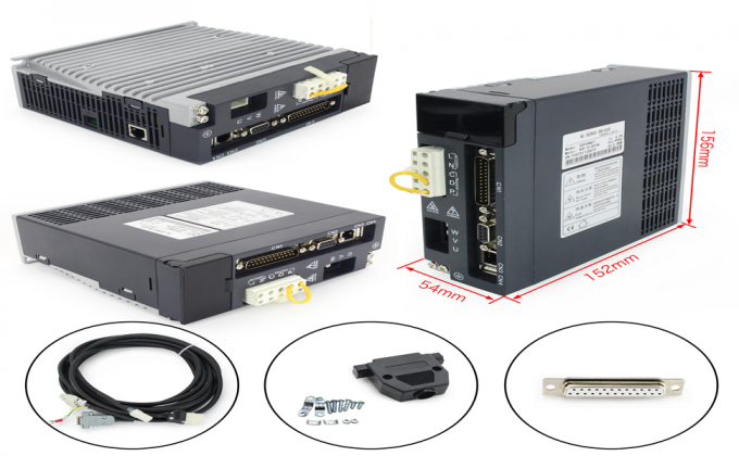 CNC Controller AC Servo Motor Kit 3000rpm 64Ncm 200W 17 Bit Magnetic Encoder 3
